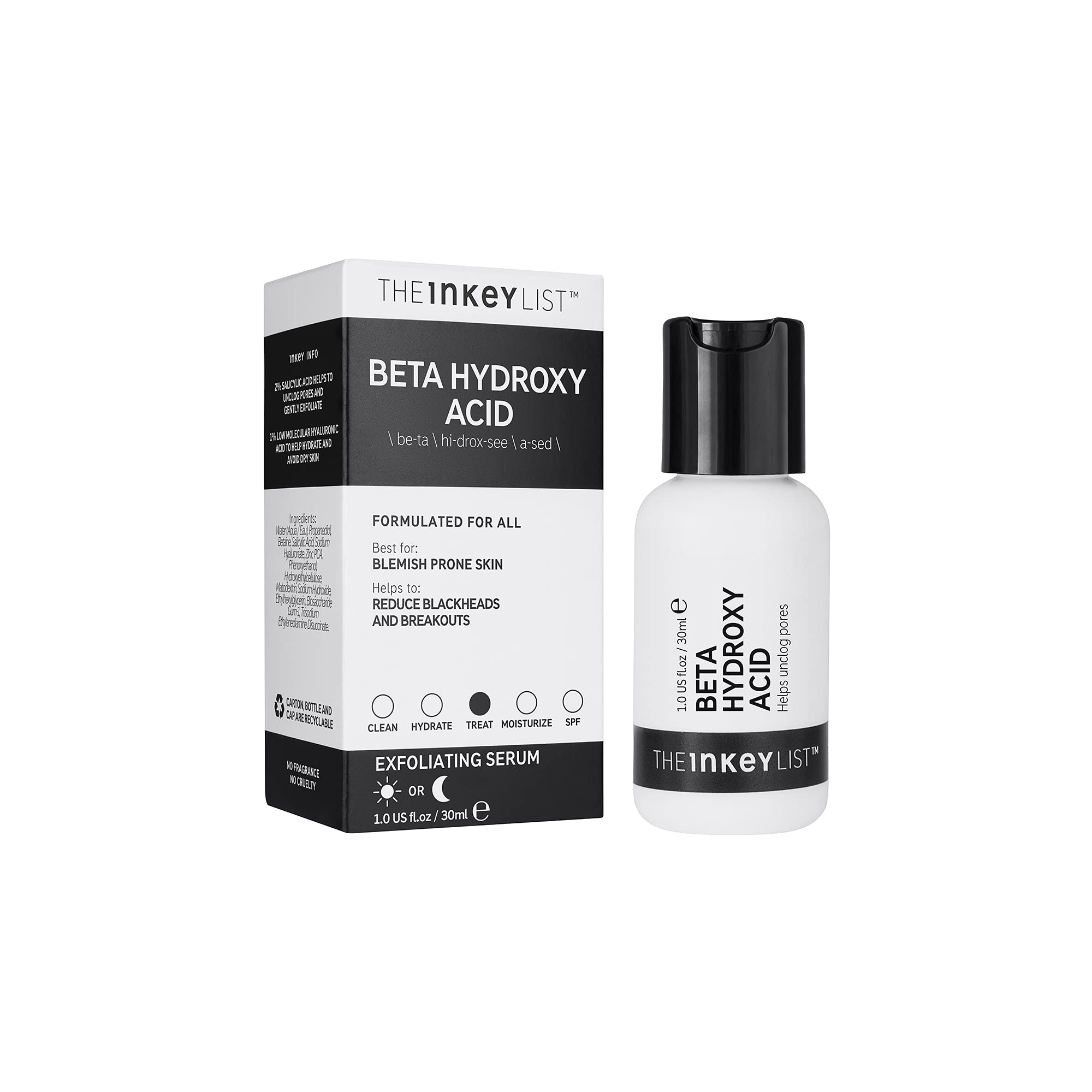 The INKEY List Beta Hydroxy Acid Serum with 2 Salicylic Acid and 1 Hyaluronic Acid to Fight