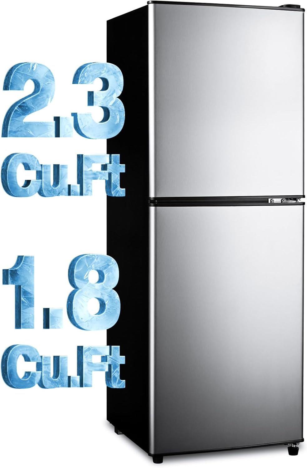 Fridge with Bottom Freezer and Drawer, 4.1 Cu.Ft Double Door Refrigerator with 7 Adjustable Temperature Settings for Bedroom, Dorm, Office, Apartment, Large Capacity, Silver Fridge with Bottom Freezer and Drawer, 4.1 Cu.Ft Double Door Refrigerator with 7 Adjustable Temperature Settings for Bedroom, Dorm, Office, Apartment, Large Capacity, Silver