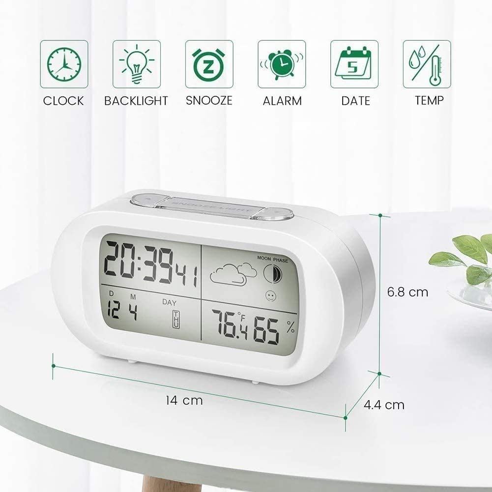 Stacja pogodowa, termometr i higrometr wewnętrzny/zewnętrzny z podświetlanym wyświetlaczem LCD, idealna do monitorowania pogody