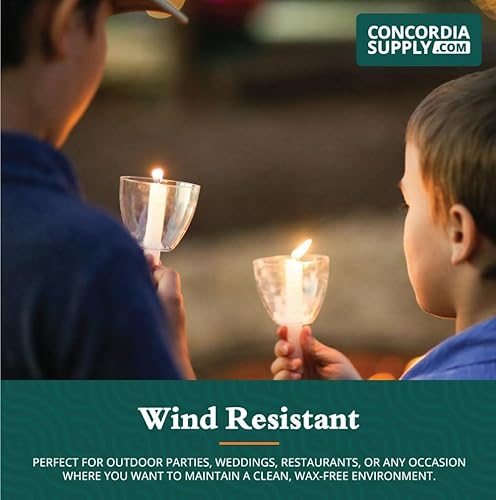 Miniatura 6 de Concordia Supply Clear Shield - Protectores de goteo de velas (paquete de 50) para candelabros, convenientes para vigilias de iglesia,