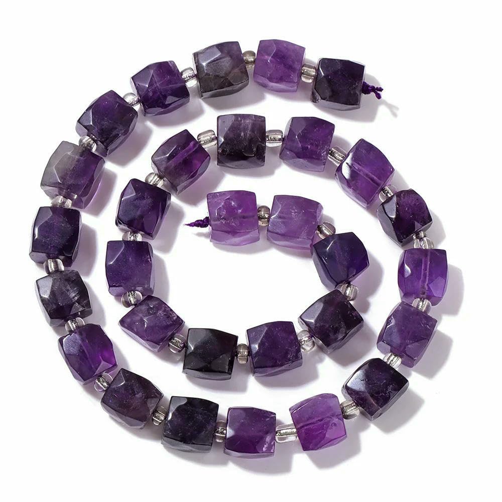 Cuentas de amatista natural, cuarzo morado, cristales, energía curativa, salud, belleza, claridad, alivio del estrés, calma - N.° 31