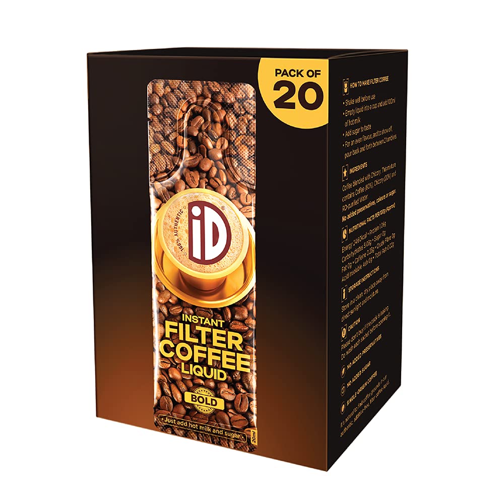 iD 100 Authentic Instant Filter Coffee Decoction Pack of 20 , 400ml