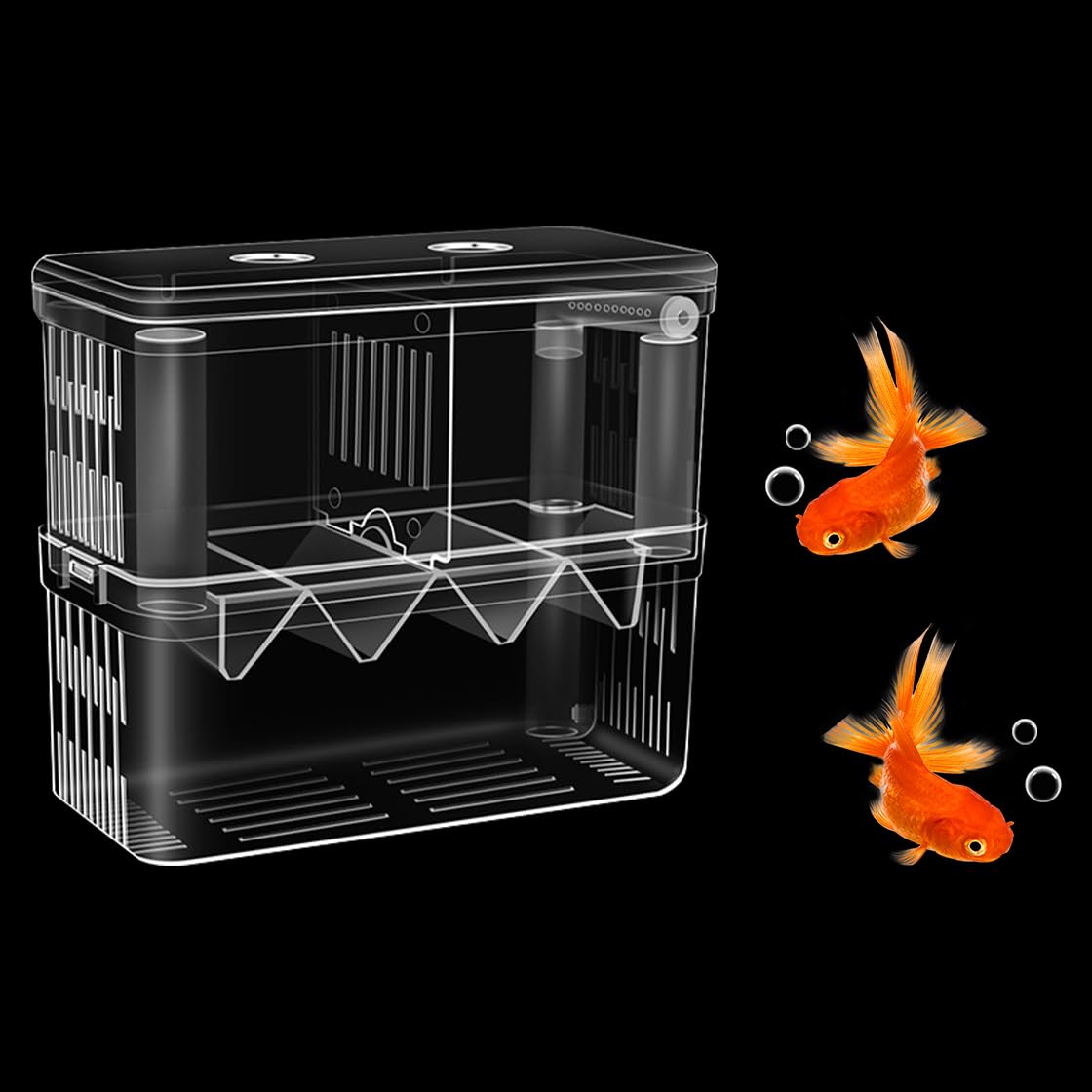 Double Room Breeding Box for Fish Tank Fish Tank Aquarium betta guppy
