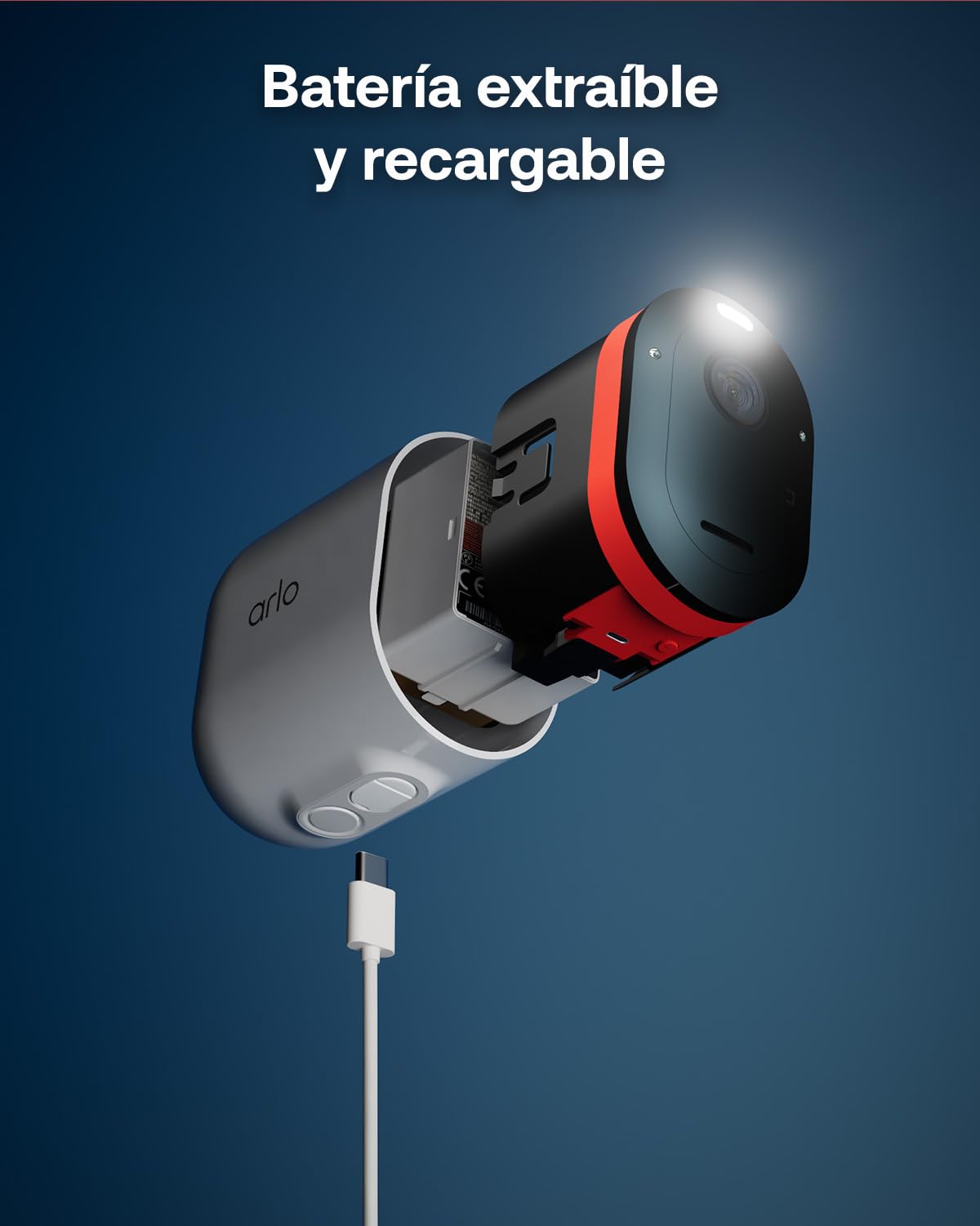Arlo Pro 6, Cámara de Vigilancia Exterior WiFi 2K+ HDR, Reconocimiento y detección de IA, Visión Nocturna Color, Audio bidireccional, Funciona con Alexa, Prueba Arlo Secure incluida, 1 Cámara