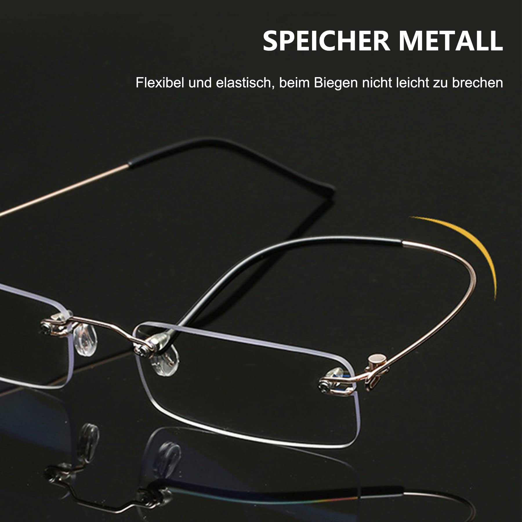 Lanomi Mini okulary do czytania bez ramki, filtr niebieskiego światła, wąskie, damskie, męskie, ultralekkie, prostokątne, bez obramowania, małe okulary z metalowym etui