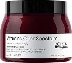L'Oréal Professionnel, Máscara Profissional, Vitamino Color Spectrum, para coloridos & vibrantes, cabelos hidratados e suaves, brilho espelhado ultra intenso, cores ricas e vibrantes, 500ml