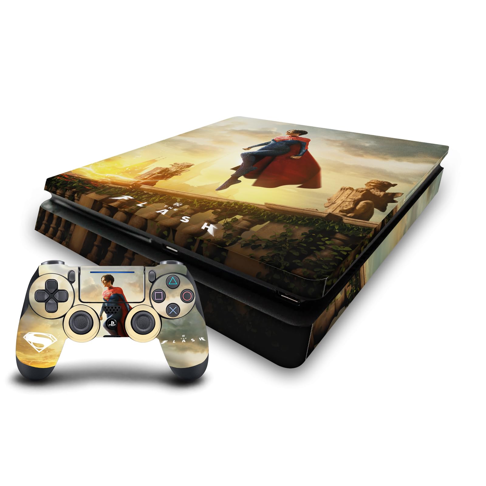 Skin PS4 Slim anti rayure protection vinyle autocollant The Flash Supergirl console - 7