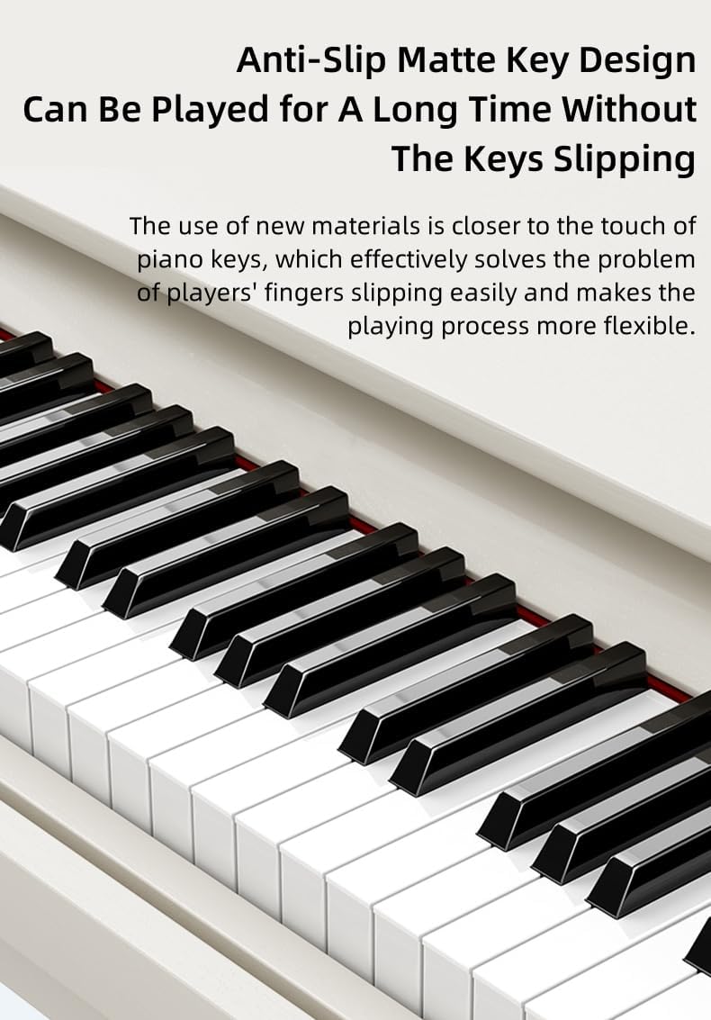 LANDTOM 88-Key High Level Heavy Hammer Electric Piano Drawer Type Home Desk Electronic Piano with Piano Bench for Beginners/Intermediates/Seniors/Specialist (Black Key)