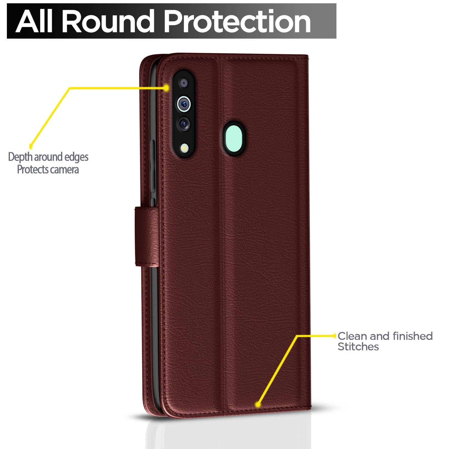 Samsung Galaxy M30 Flip Case - Leather Wallet Cover -4