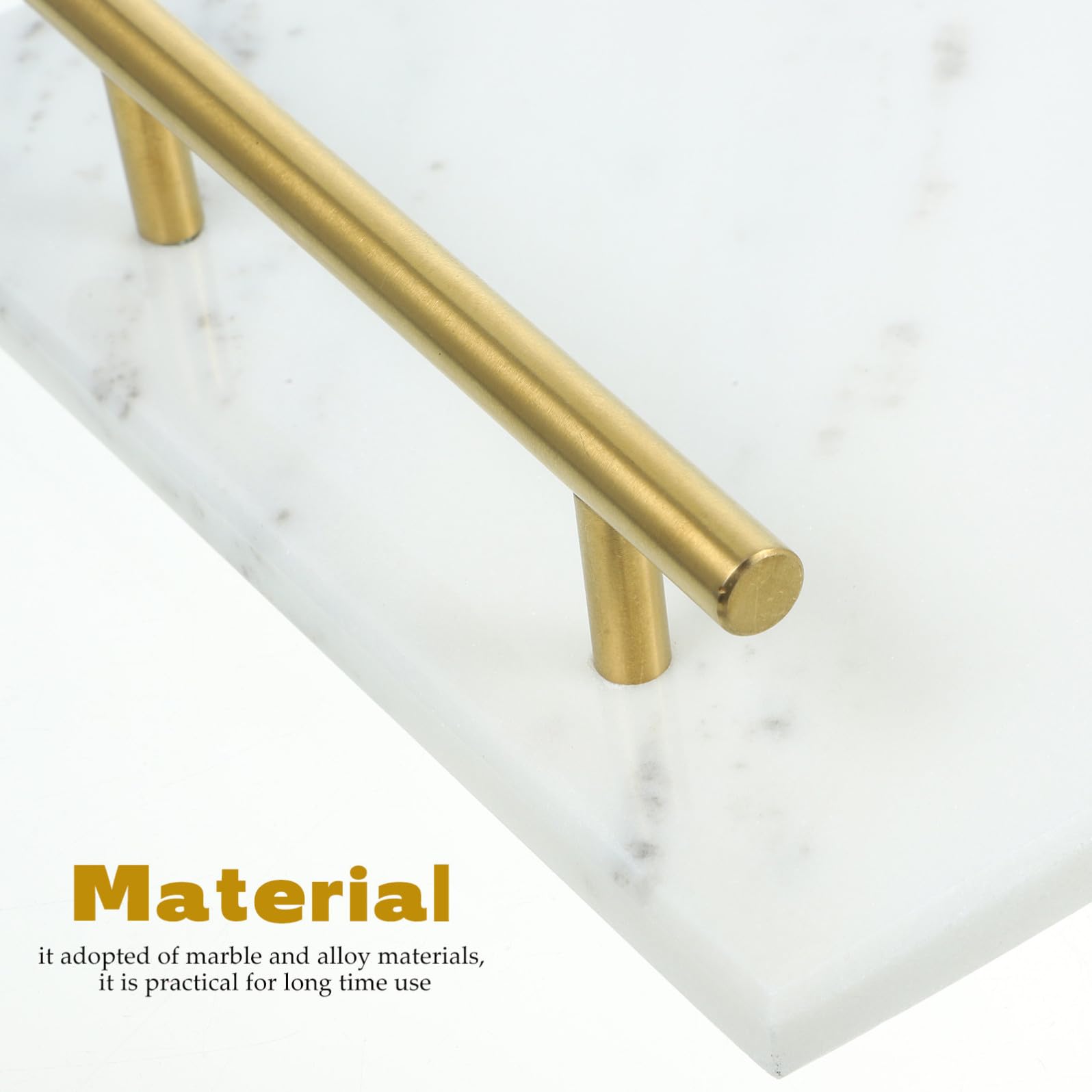 PRETYZOOM Vassoio Design e Multifunzione con Manici in Lega in Marmo Bianco Leggero e Resistente, per Snack e Dolci, per Domestico e Feste