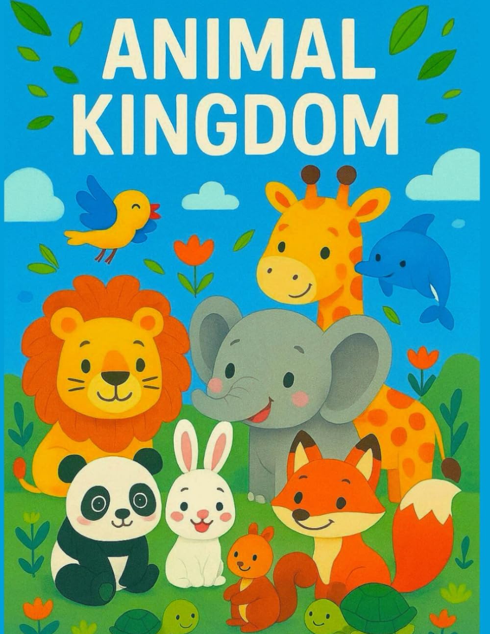 ANIMAL KINGDOM: Cute Safari, Jungle, and Farm Animals to Color • Easy, Bold, and Adorable Designs