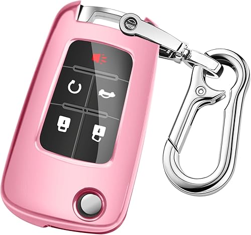 QBUC Funda para llavero Chevy con llavero para Chevrolet Malibu Cruze Camaro Volt Equinox Sonic Impala Buick Regal Encore