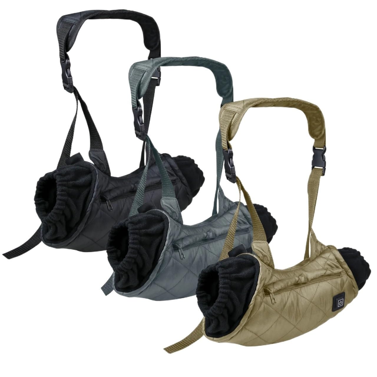 Scaldamani Elettrico riscaldato Manicotto for Tempo Freddo Guanto Termico a Riscaldamento rapido Marsupio for Sci all'aperto Campeggio (Color : Black)