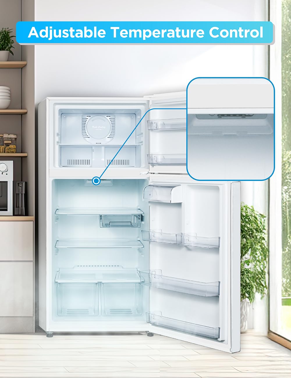 Commercial Cool 20 Cu. Ft. Top Mount Refrigerator with Freezer, 2-Door Refrigerator with Top Freezer and Adjustable Temperature Control, Ice Maker Ready, Energy Star Certified, White on Fridge.com