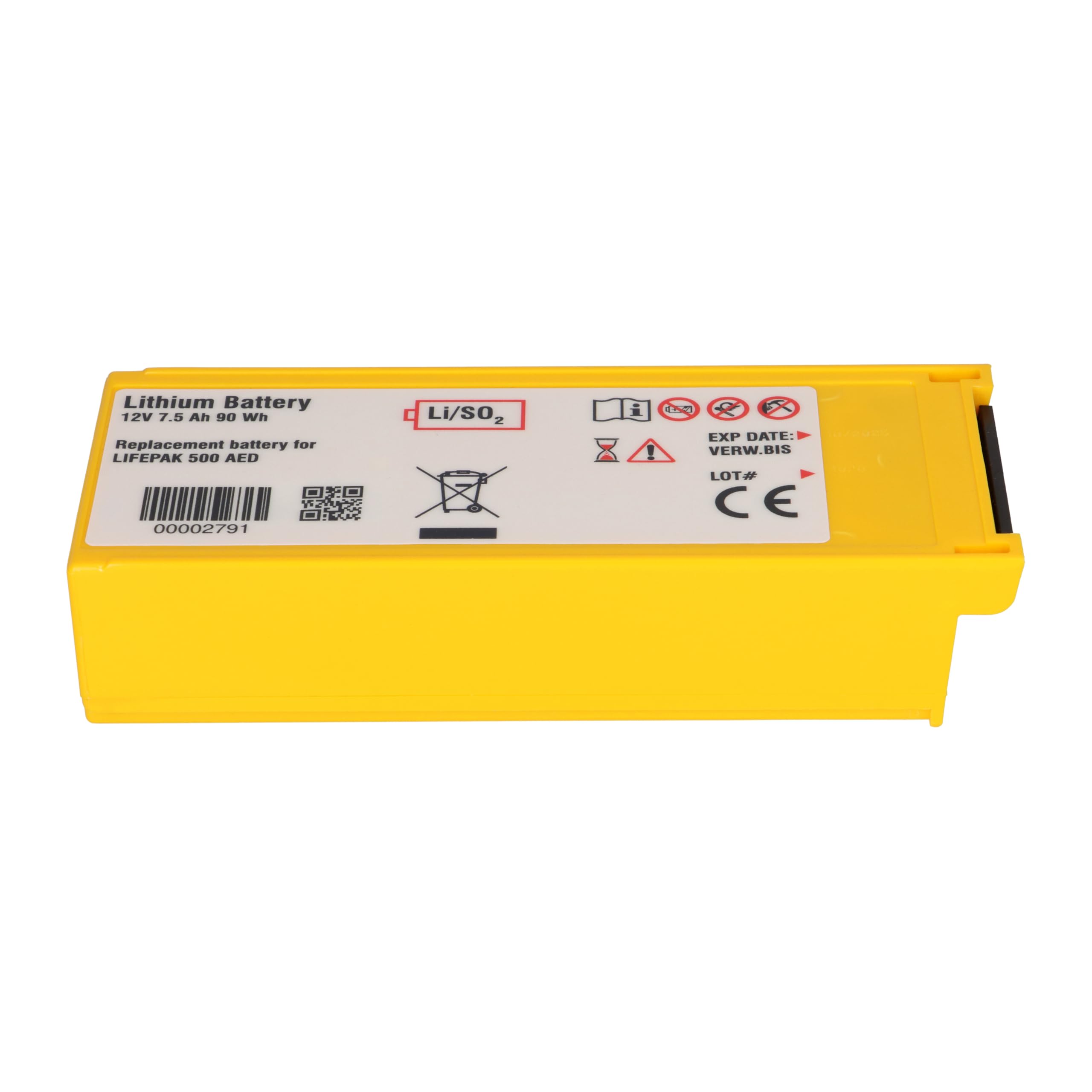 AKKUmed bateria litowa do Physio Control Lifepak 500, 7,5 Ah, 12 V, 190 x 74 x 42 mm