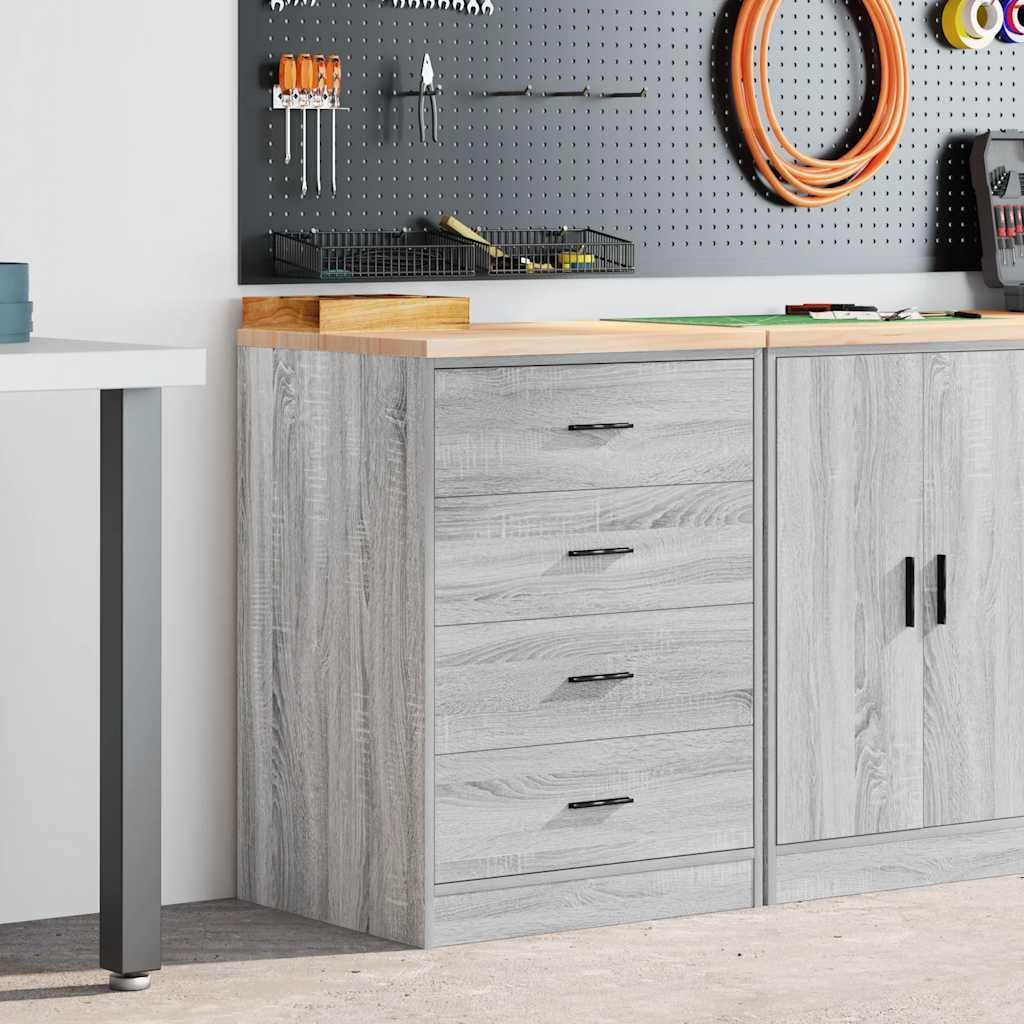 INLIFE Garagen-Aufbewahrungsschrank Grau Sonoma Massivholz Kiefer,Wirtschaft & Industrie,Gewerbliche Lagerung,Industrieschränke,Grau,29.45 KG,860603