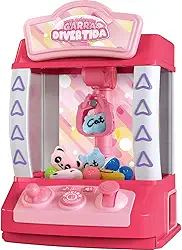 DM Toys Mini Máquina Pelúcia Garra Divertida Rosa