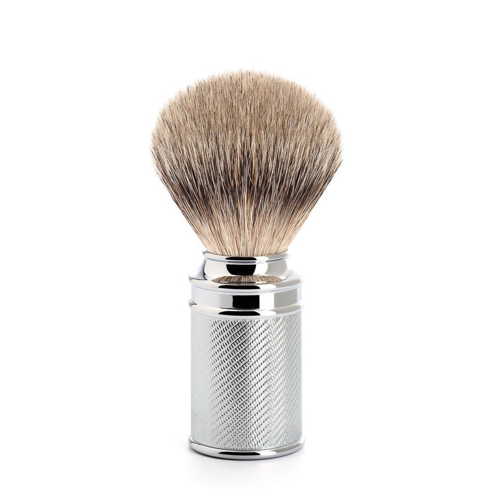 MÜHLE Traditional Silvertip Badger Shaving Brush | Chrome Plated Stainless Steel Handle | Luxury Shave Accessory for Men