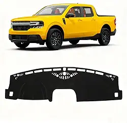 KUST Capa de painel de carro para Ford Maverick 2022-2024 2025 2026 (híbrido) (XL, XLT, Lariat) capa de painel de poliéster antiderrapante acessórios internos para guarda-sol Maverick preto sem brilho