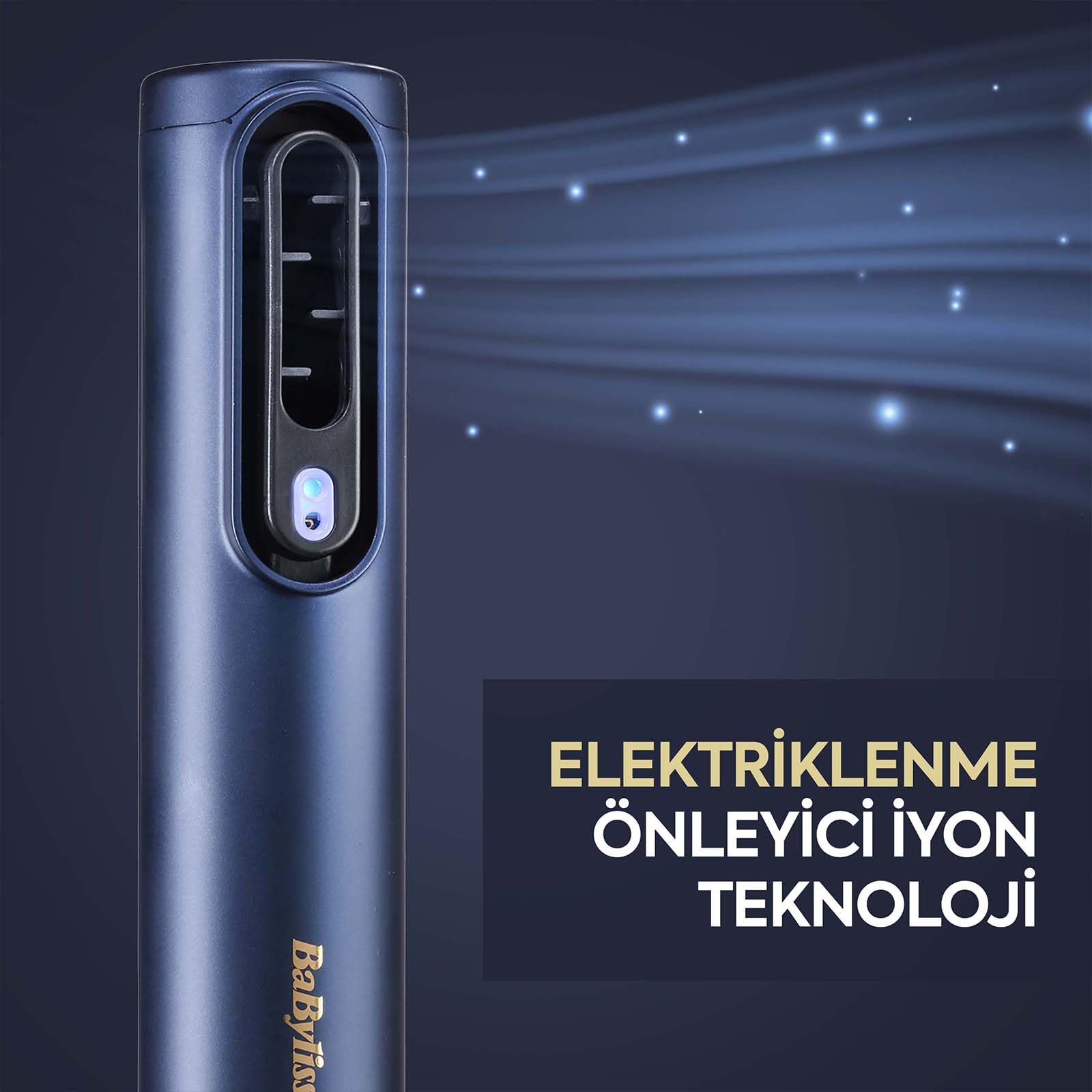 BaByliss Saç Kurutma ve Şekillendirme Seti, Air Wand, 1600W, 2 Başlık, Elektrilklenme Önleyici İyon Teknolojisi, AS6550CE
