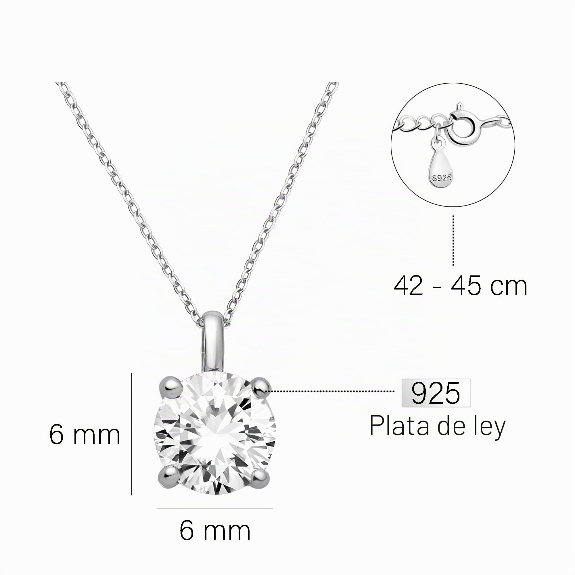 Sofia Milani - Collar para Mujeres en Plata de Ley 925 - Colgante de Cubic Zirconia - 50340