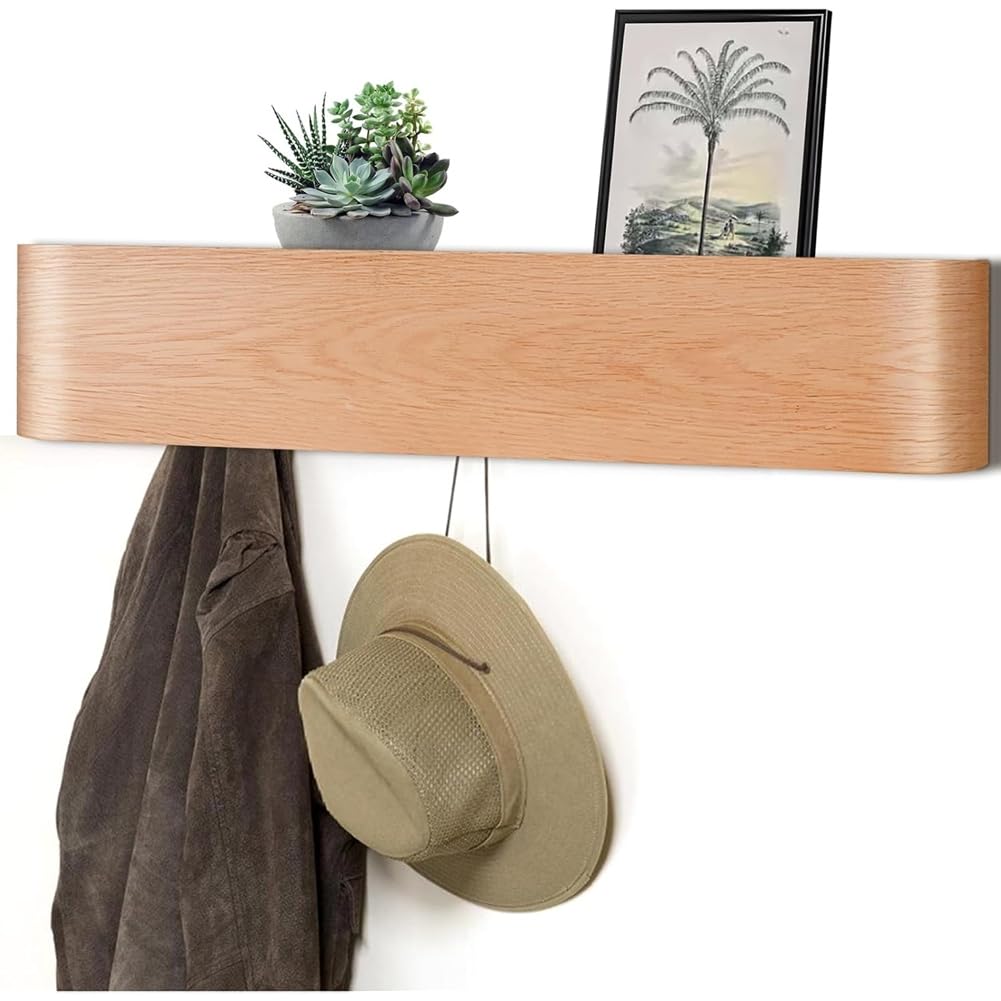 CTRLZS Wall-Mounted Coat Rack with Shelf, Modern for Living Room, Bedroom, Kitchen, Bathroom Storage