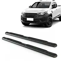 Par Estribo Lateral Oval Preto Strada Cabine Dupla E Simples 2021 A 2025 Kit Fixação Incluso