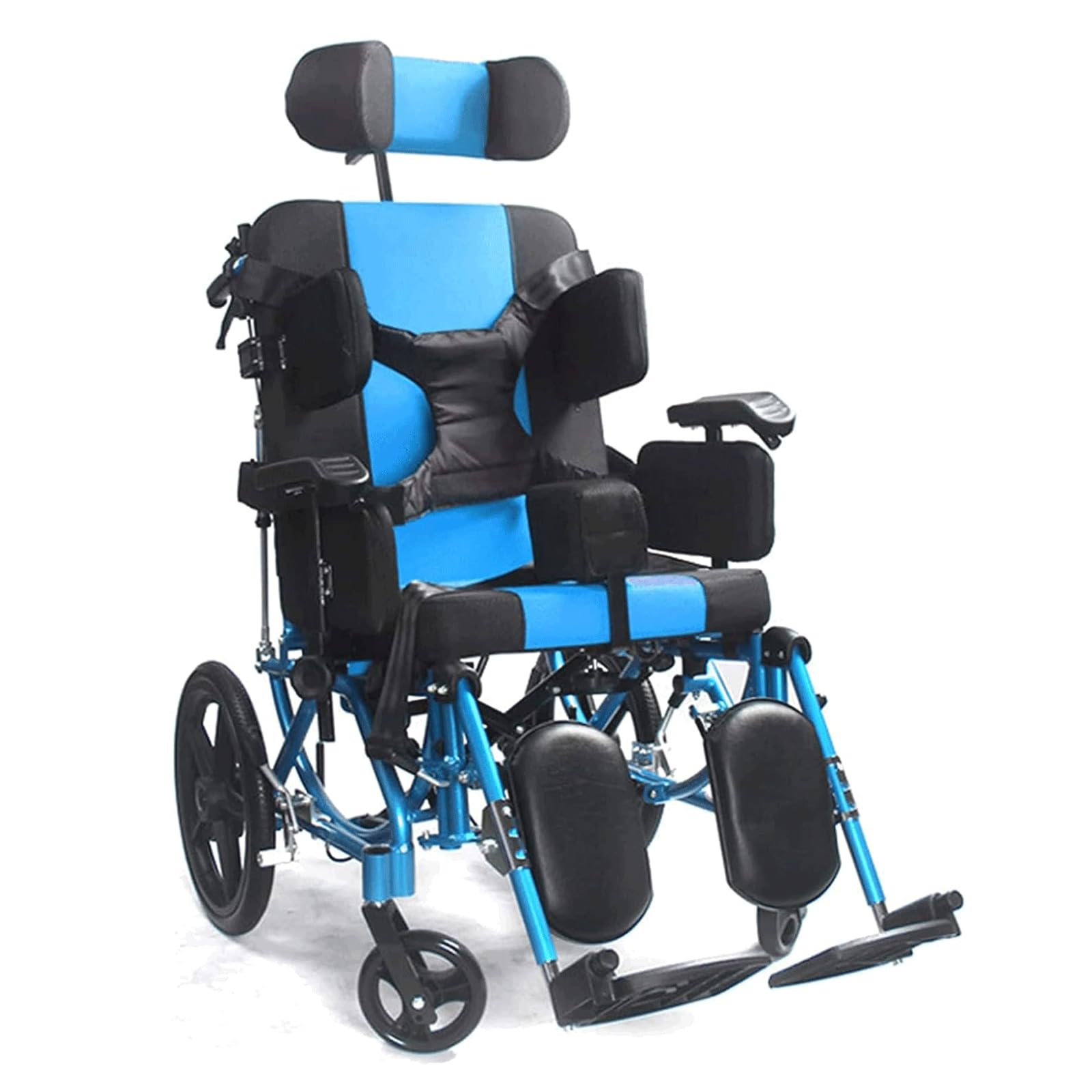 Silla de Ruedas,Silla de Ruedas para Transporte de Adultos Silla de Ruedas con Freno Manual Todo Terreno Asiento Ancho 18In Silla de Ruedas Manual Ligera/Blue