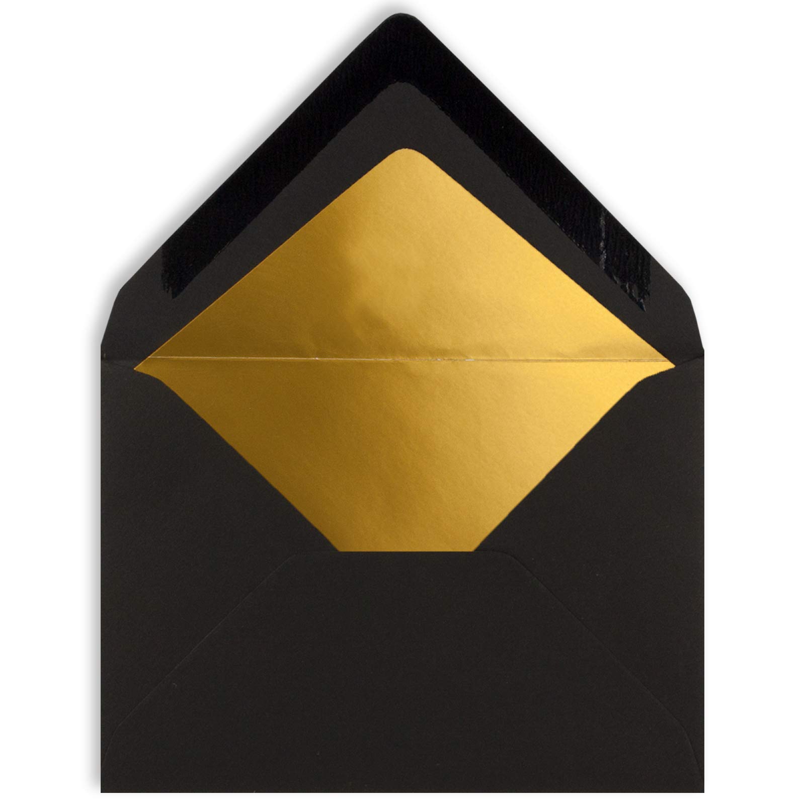 200x kleine Mini-Umschläge in Schwarz mit Goldfutter - DIN C7-8,1 x 11,4 cm - Nassklebung - 120g/m² - kleine Briefumschläge für Gutscheine, Geldgeschenke