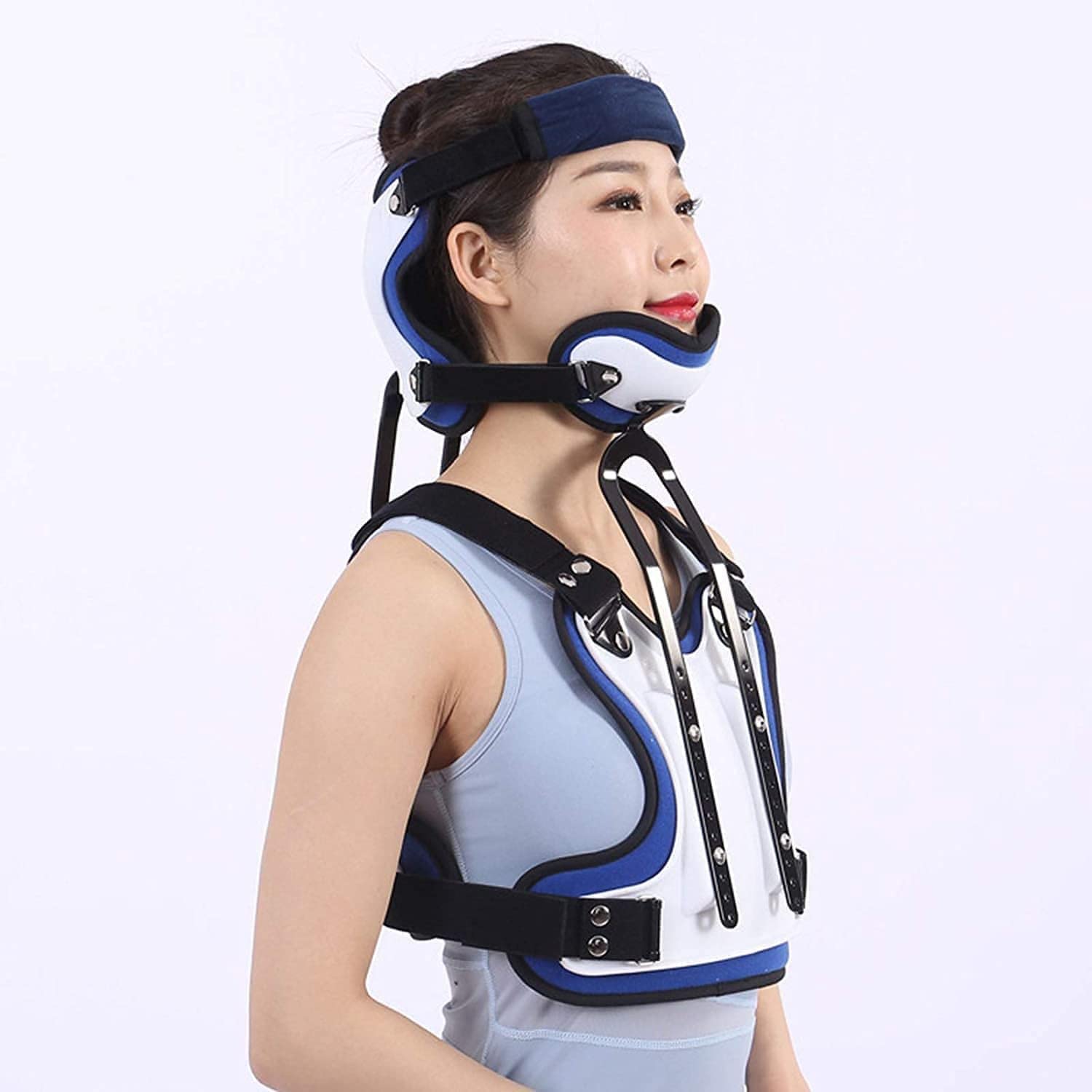 Nackenbandage Neck Brace Collar Cervical Neck Traction Device|Einstellbarer Rückenglätter und Schmerzlinderung von Nacken, Rücken & Zahnspange zur Schmerzlinderung