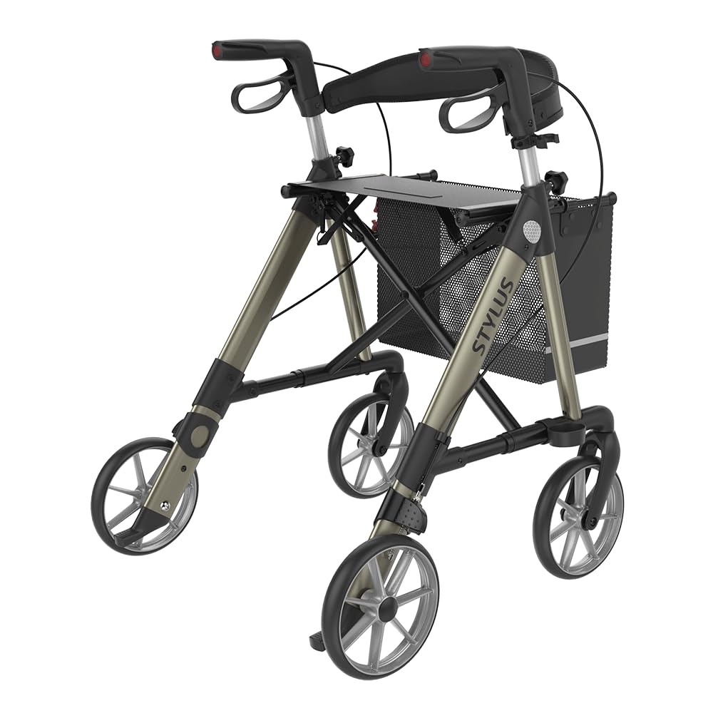Rehasense Stylus Leichtgewicht Rollator (Champagner, Gr.M (SH 53cm))