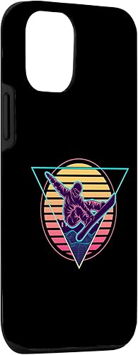 Miniatura 3 de iPhone 15 Retro Futuristic Snowboarder Synthwave Snowboarding Case