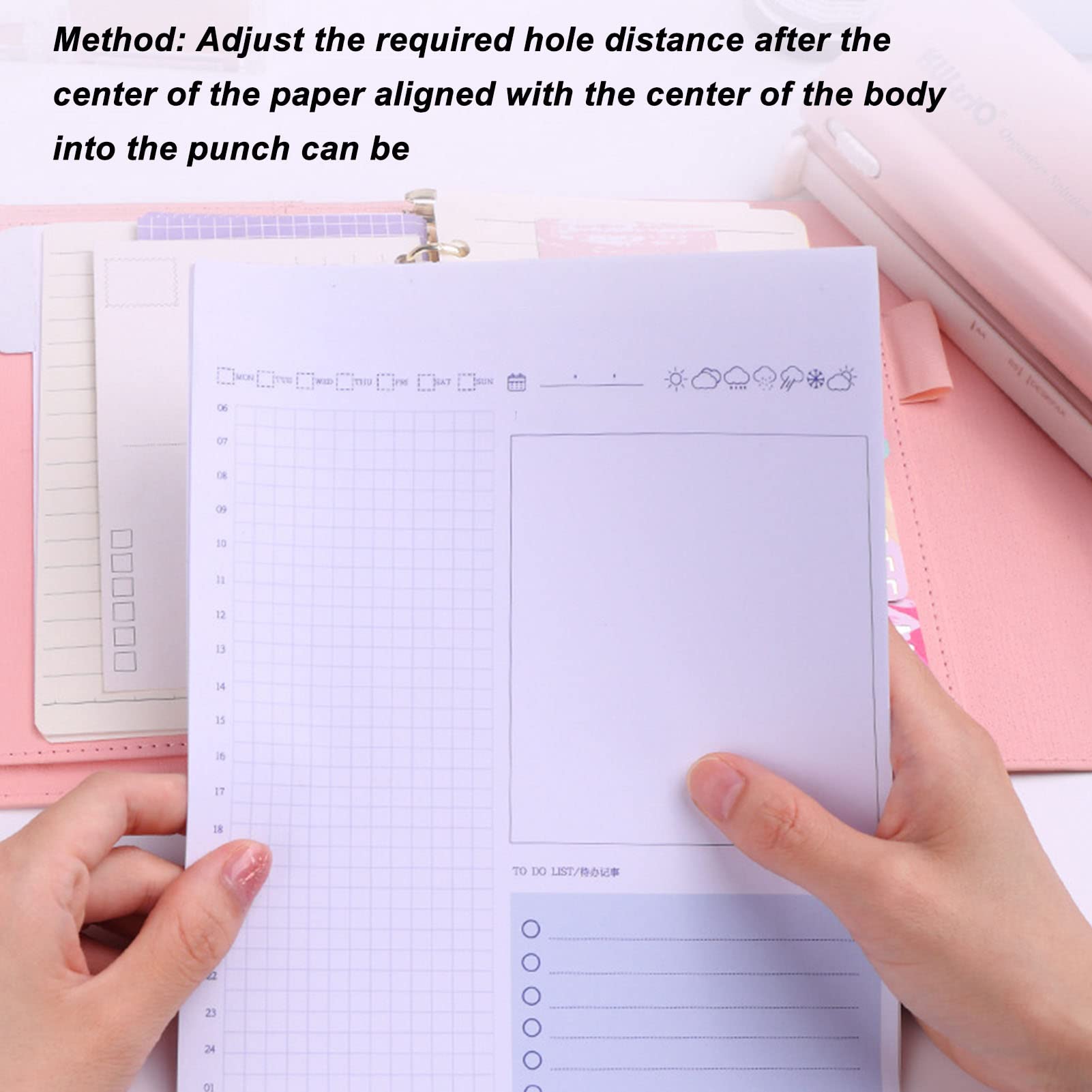 Perforatore di Carta, Perforatore di Metallo Fai-da-te con Perforatore di Carta Per Ufficio Scuola Studio Bianco