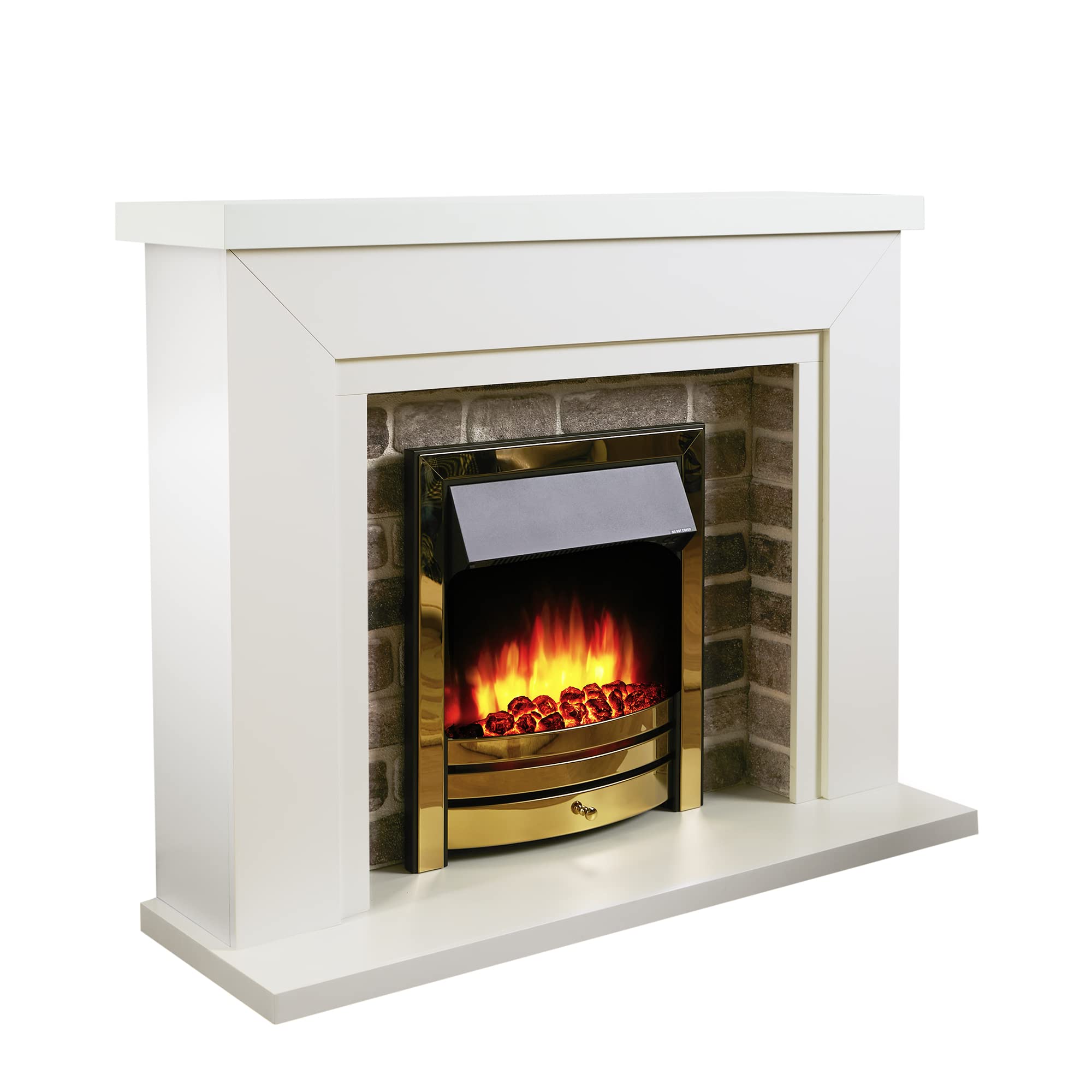 Flamborough Fireplace Castleton Fires & Fireplaces 120cm W White Wood Electric Fireplace with 6824.28 BTU