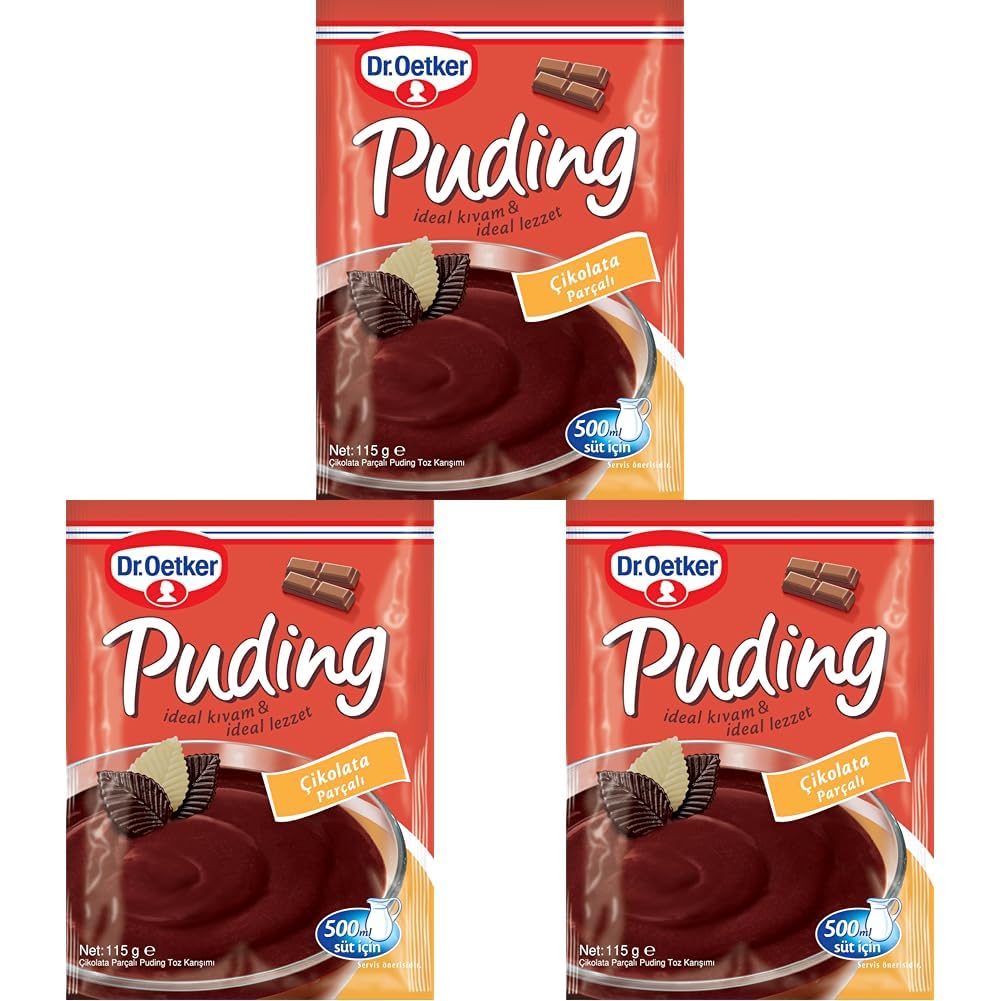 Dr. Oetker Puding Çikolata Parçalı 115 Gr 3lü paket