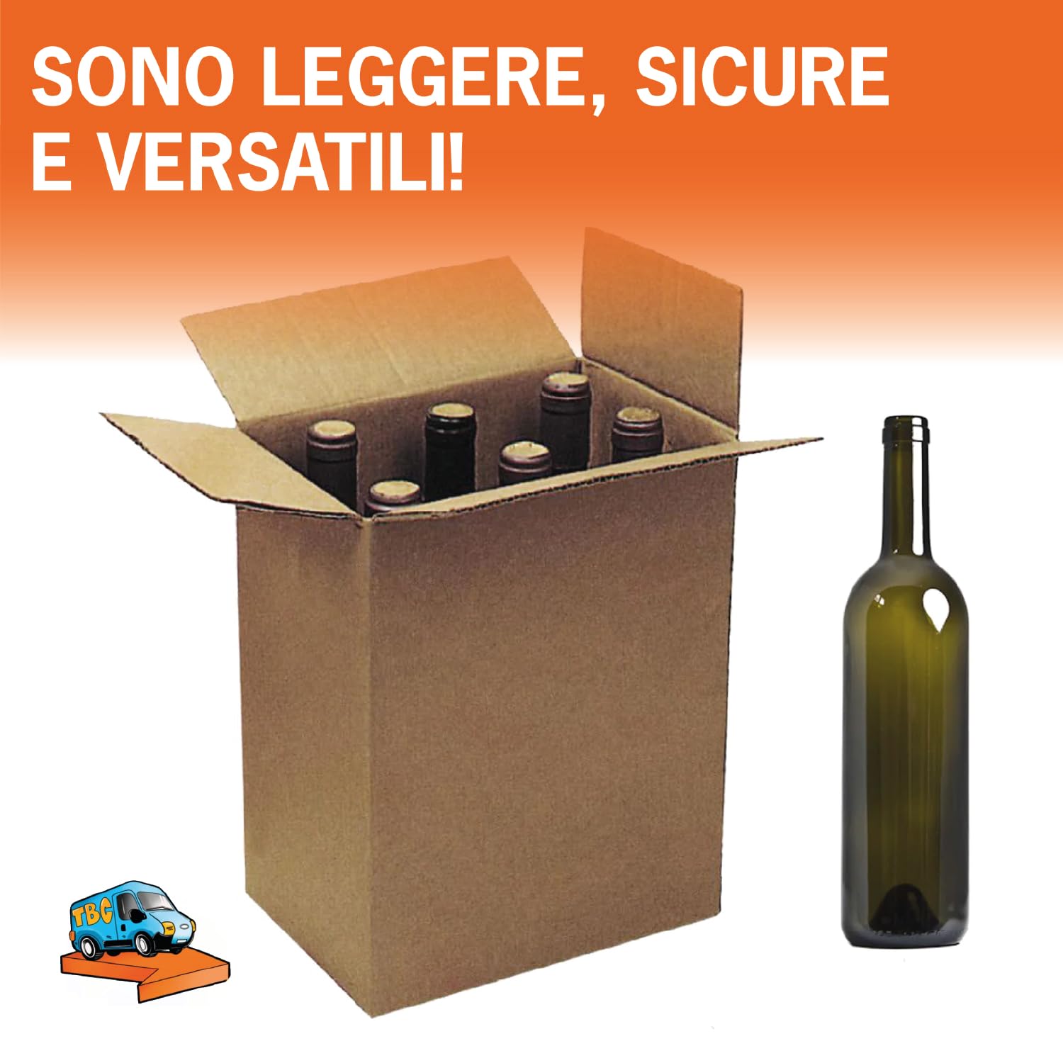 TravelBox 20 Cantinette Rigide in Cartone Doppia Onda Avana per 6 Bottiglie 30x22x36, Scatola Protettiva con Separatori Interni, Ideale per Spedire Bottiglie in Vetro e Oggetti Fragili (20)