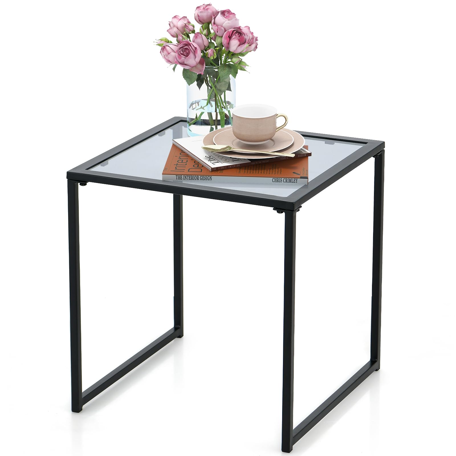 Amazon.com : Giantex 17” Square Outdoor Side Table with Metal