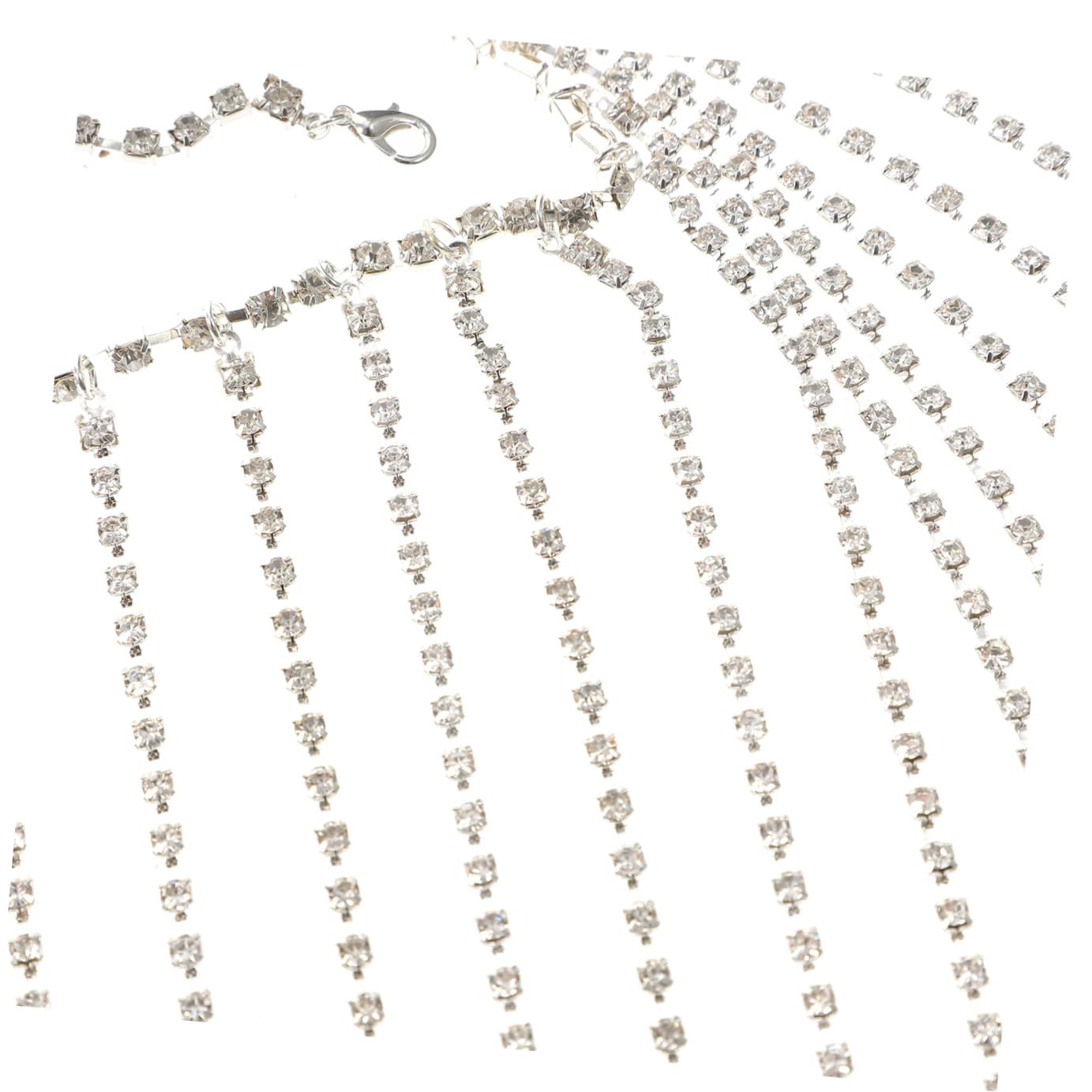 catena del corpo di strass vestitino chain belt cingomme cinture a catena in vita catena in vita con nappa Cintura gioielli in vita lega Silver