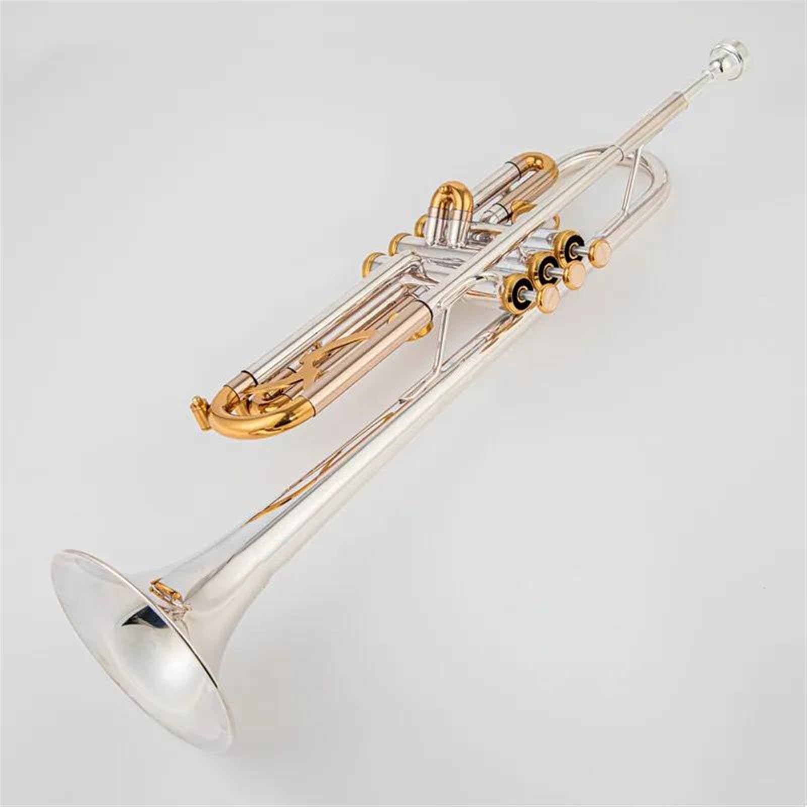 Trompeta Estándar Instrumentos De Trompeta En Si Bemol Instrumento Musical Profesional En Si Bemol De Latón Bañado En Plata Y Dorado Sonido Rico