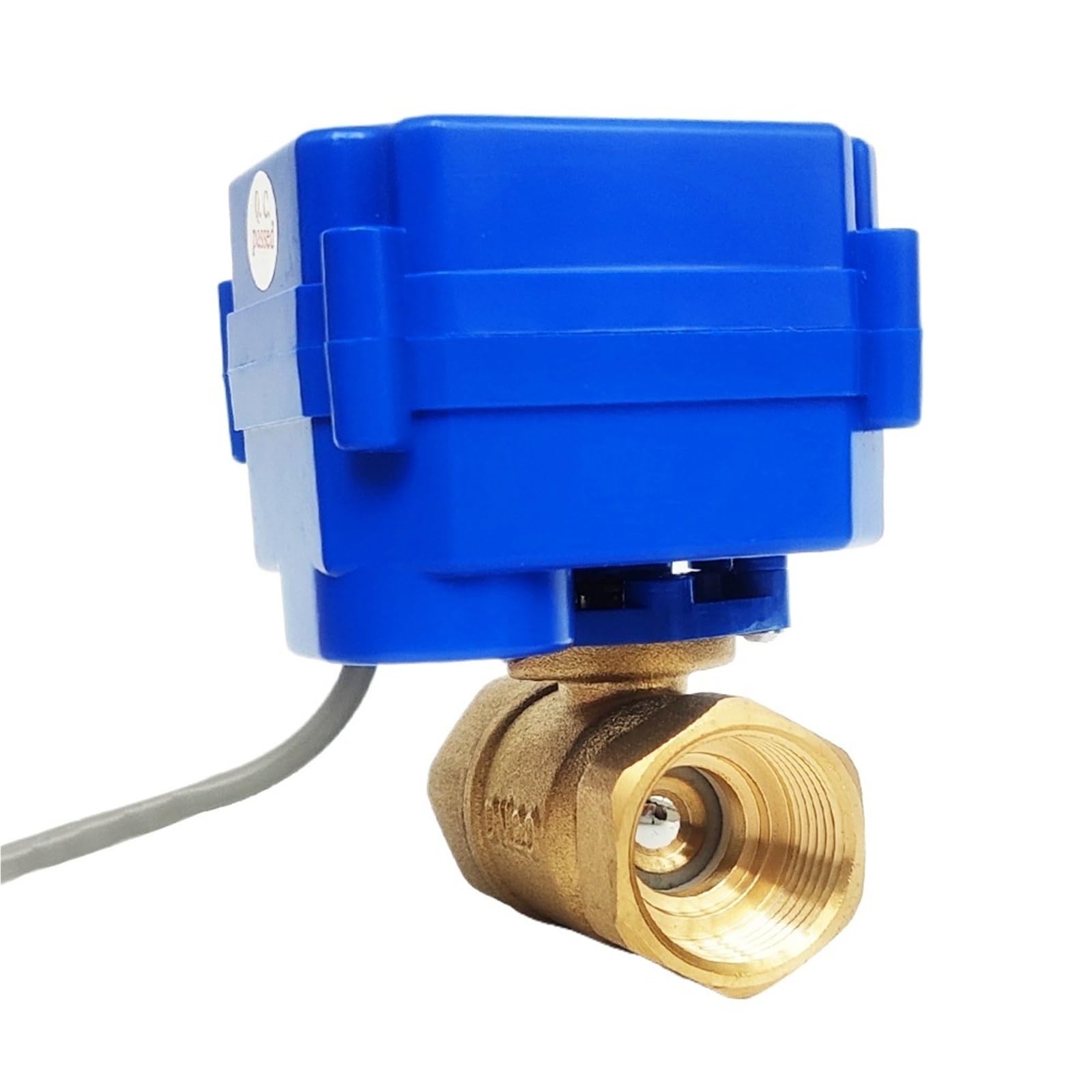 Válvula de bola eléctrica de latón de 3/4" DN20 con motor de 12V CC y cableado CR05