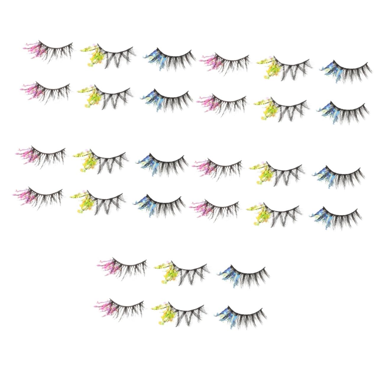 Didiseaon 15paia Glitter Fake Eyelashes Long False Lashes for Women and Girls for Parties and Daily Wear Eye-catching Lashes
