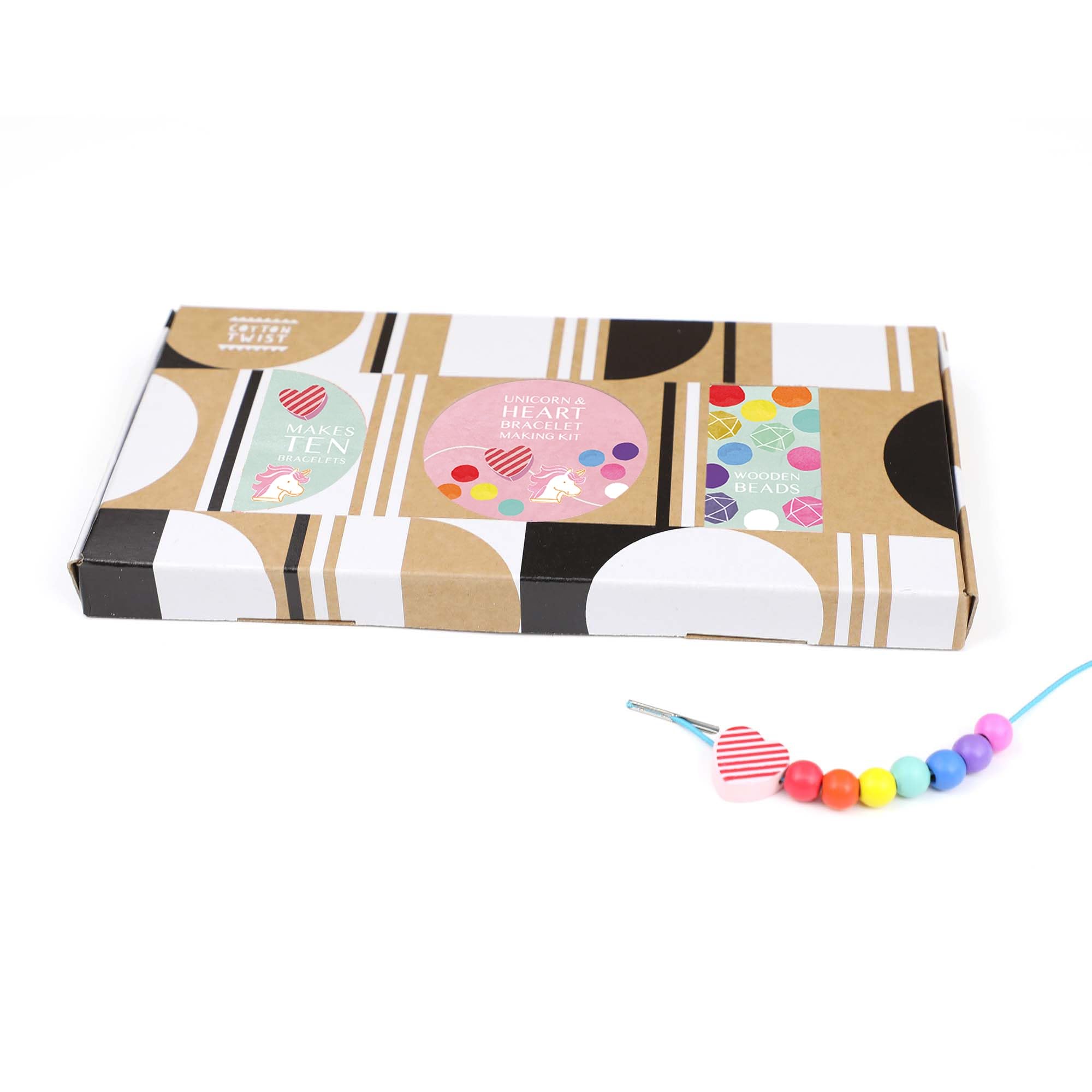 Cotton Twist Unicorns And Rainbows Kids Unicorn And Heart Bracelet Making Kit - Children Creative Beading Jewellery Designing Play Set - Suitable For 3-8 Years