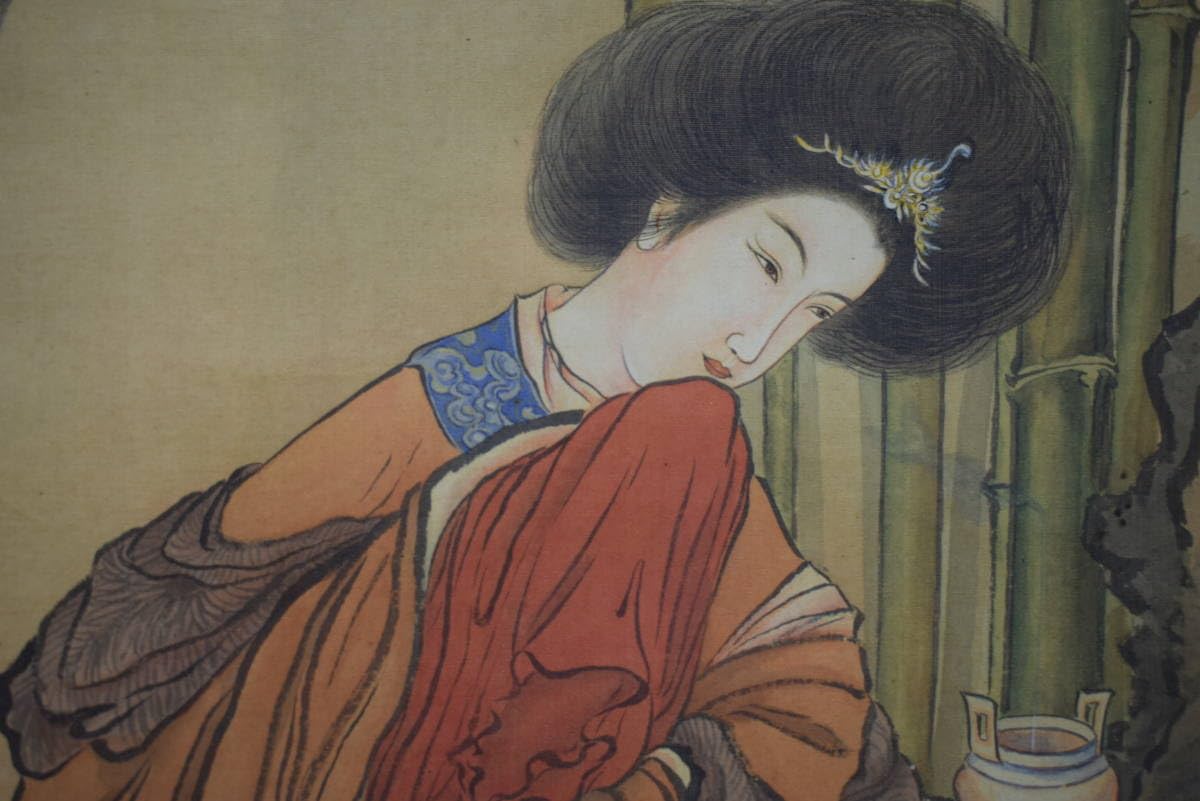 真作/田能村直入/小虎/竹林美人図/人物図/桐箱二重箱付/布袋屋掛軸HE-508 Amazon.co.jp: 真作//田能村直入/小虎/竹林美人図/人物図/桐箱二