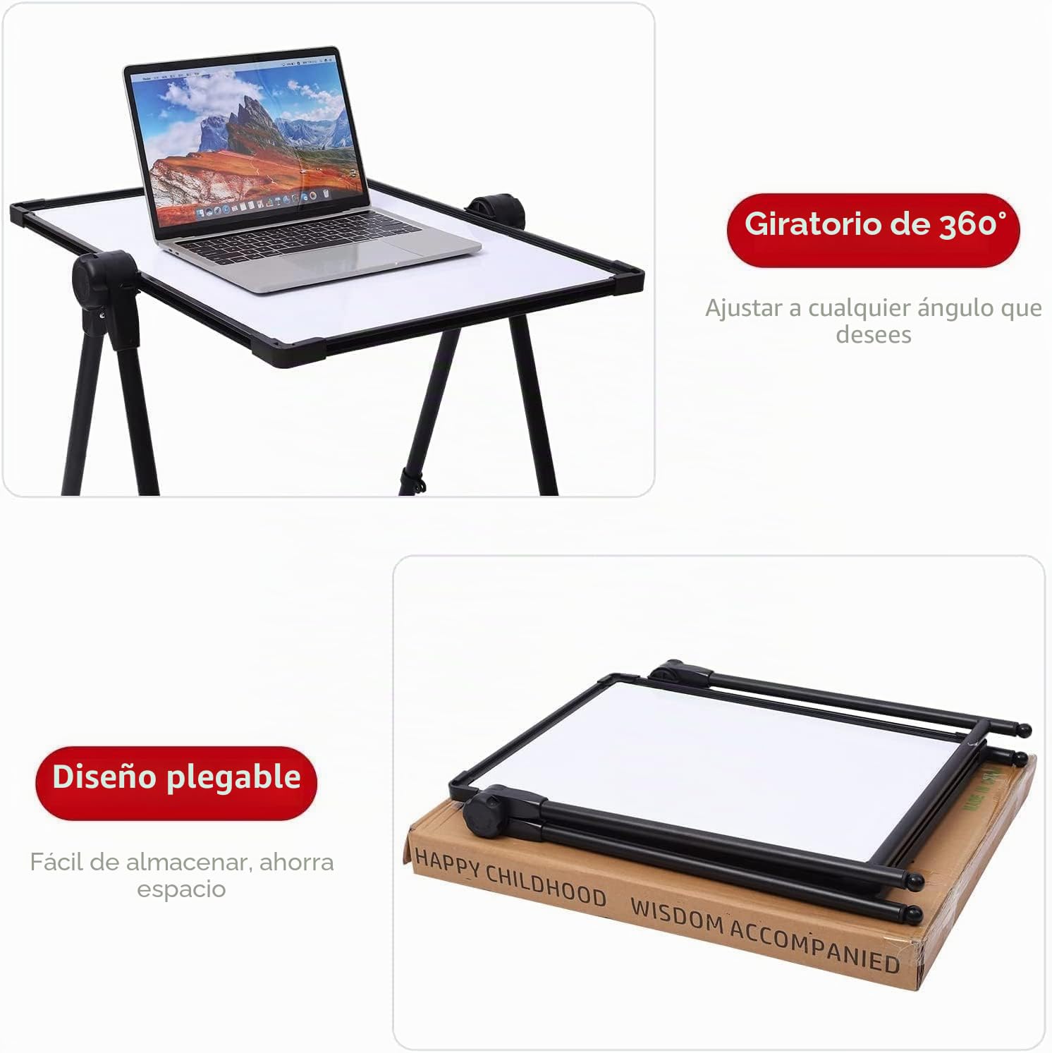 Caballete para Niños,Pizarra de Hierro de pie,Altura Ajustable,Tablero de Dibujo Artístico de Doble cara,Giratorio de 360 Grados,Pizarra para Niños con Accesorios,66 – 109 cm (negro)