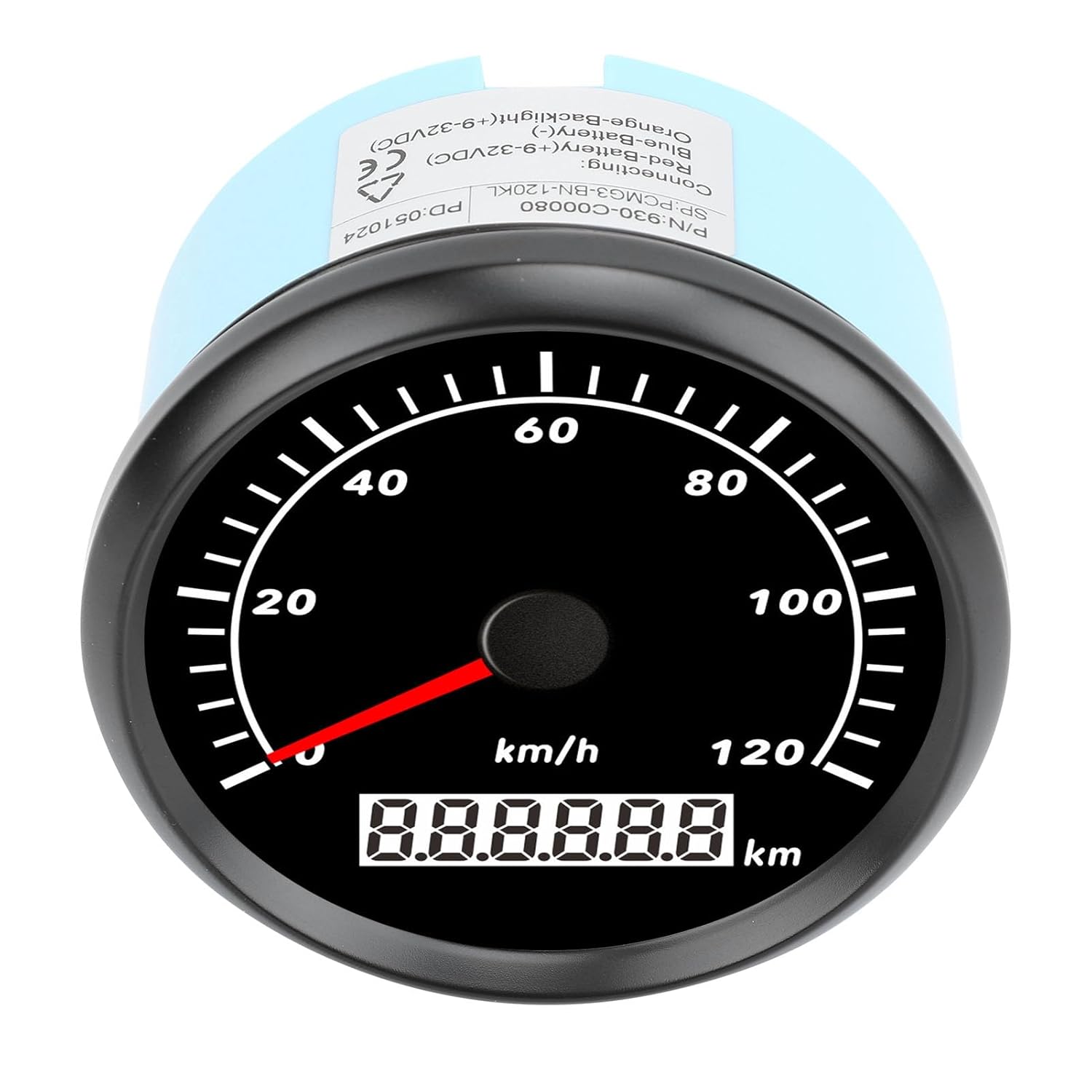 Boat Digital Speedometer, 7 Color Digital Gauge with IP67 for Yacht, RV, and Marine Use