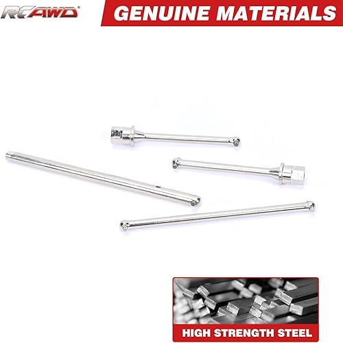 Miniatura 4 de RCAWD para Yeti Jr. Can-Am Maverick Upgrades Dogbone Center Juego de ejes de transmisión centrales, ejes centrales de acero #45 y piezas del eje de