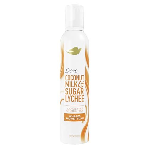 Dove Whipped Shower Foam Coconut & Lychee For Women for Hydrated & Soft Skin 10.3 OZ