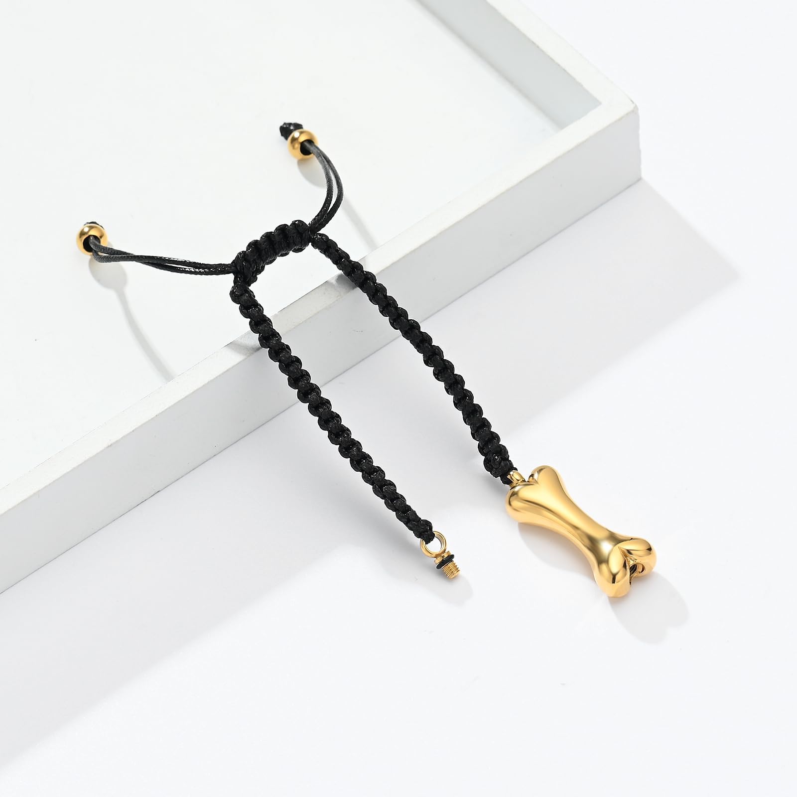 Braccialetto con urna di cane e urna ricordo di cenere, regolabile, corda intrecciata, urna per animali domestici, cenere, ornamenti per cani per uomo e donna