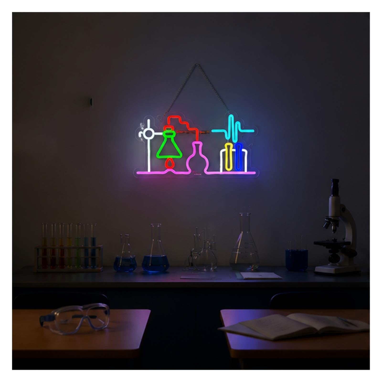 Decoración Lámparas Equipo De Laboratorio De Química Letreros De Neón