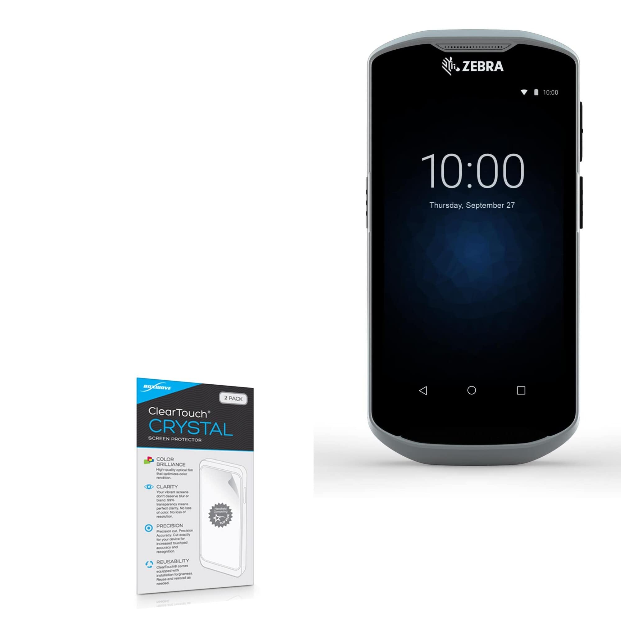 BoxWave Screen Protector Compatible with Zebra TC52-HC - ClearTouch Crystal (2-Pack), HD Film Skin - Shields from Scratches